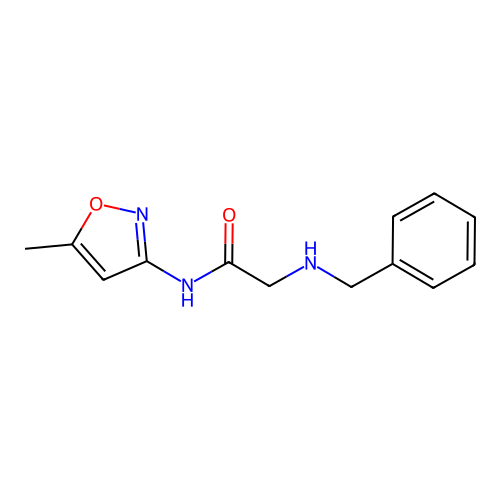 2-(benzylamino)-N-(5-methyl-1,2-oxazol-3-yl)acetamide structure