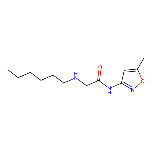 2-(hexylamino)-N-(5-methyl-1,2-oxazol-3-yl)acetamide structure