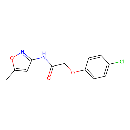 2-(4-chlorophenoxy)-N-(5-methyl-1,2-oxazol-3-yl)acetamide structure