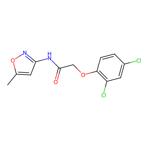 2-(2,4-dichlorophenoxy)-N-(5-methyl-1,2-oxazol-3-yl)acetamide structure