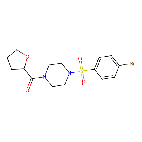 [4-(4-Bromophenyl)sulfonylpiperazin-1-yl]-(oxolan-2-yl)methanone structure