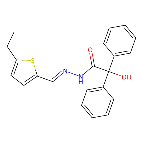 N'-[(E)-(5-ethylthiophen-2-yl)methylidene]-2-hydroxy-2,2-diphenylacetohydrazide structure
