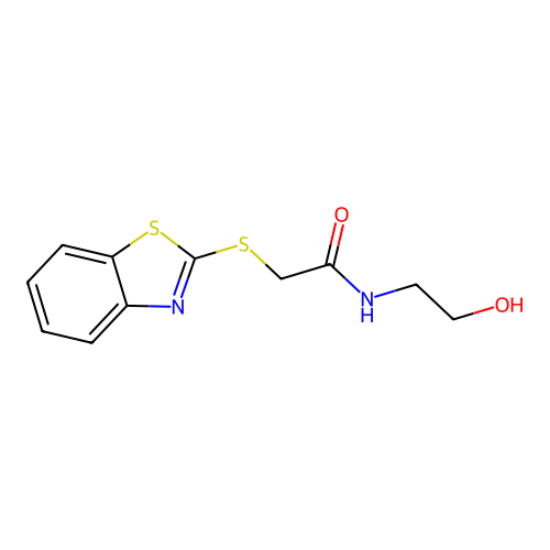 Acetamide, 2-(2-benzothiazolylthio)-N-(2-hydroxyethyl)- structure