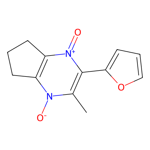 2-(furan-2-yl)-3-methyl-6,7-dihydro-5H-cyclopenta[b]pyrazine 1,4-dioxide structure