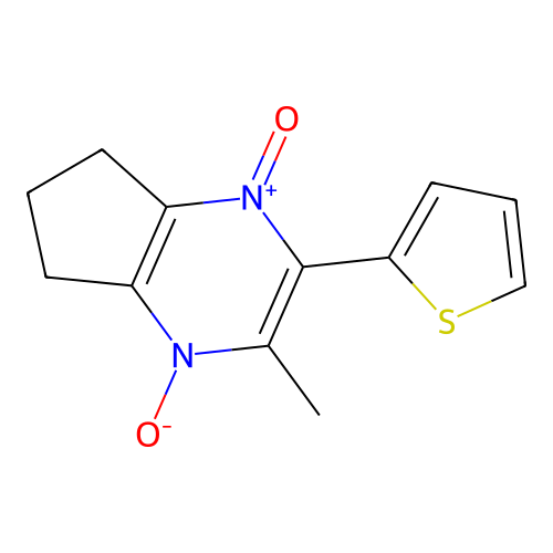 2-methyl-3-(thiophen-2-yl)-6,7-dihydro-5H-cyclopenta[b]pyrazine 1,4-dioxide structure