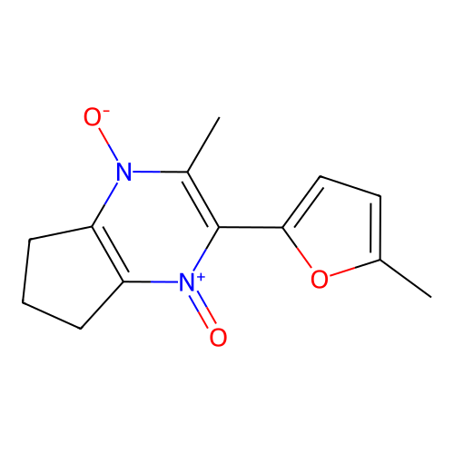 2-methyl-3-(5-methylfuran-2-yl)-6,7-dihydro-5H-cyclopenta[b]pyrazine 1,4-dioxide structure