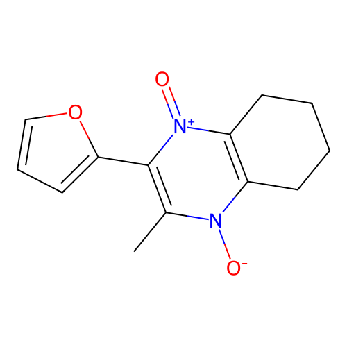 Quinoxaline, 2-(2-furanyl)-5,6,7,8-tetrahydro-3-methyl-, 1,4-dioxide structure