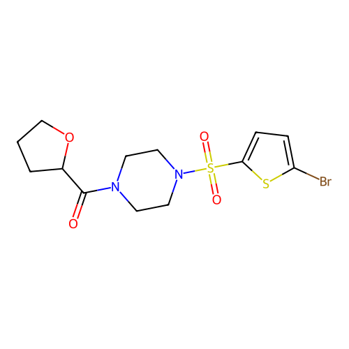[4-(5-Bromothiophen-2-yl)sulfonylpiperazin-1-yl]-(oxolan-2-yl)methanone structure