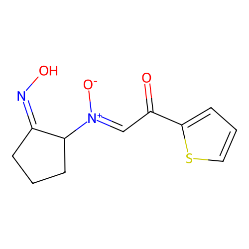 N-[(2Z)-2-hydroxyiminocyclopentyl]-2-oxo-2-thiophen-2-ylethanimine oxide structure