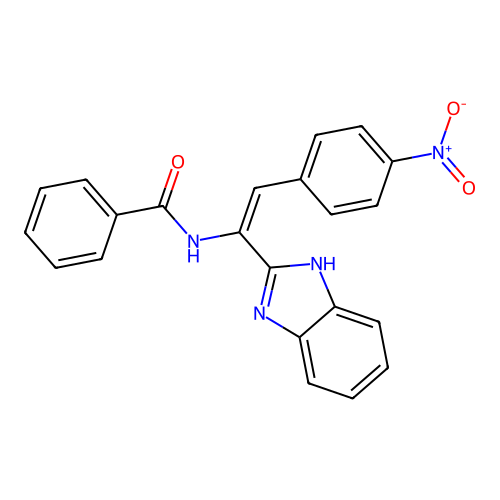 N-[1-(1H-benzimidazol-2-yl)-2-(4-nitrophenyl)ethenyl]benzamide structure