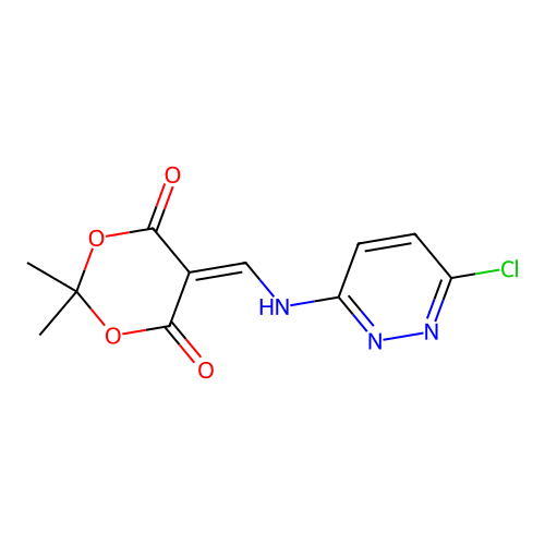 5-(((6-Chloropyridazin-3-yl)amino)methylene)-2,2-dimethyl-1,3-dioxane-4,6-dione structure