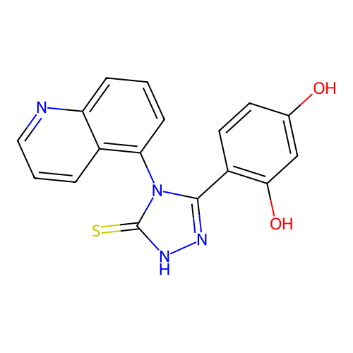 5-(2,4-Dihydroxyphenyl)-2,4-dihydro-4-(5-quinolinyl)-3H-1,2,4-triazole-3-thione structure