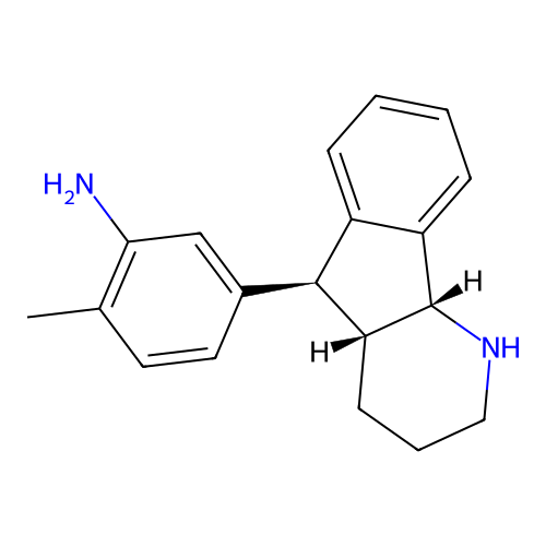 Benzenamine, 5-(2,3,4,4a,5,9b-hexahydro-1H-indeno(1,2-b)pyridin-5-yl)-2-methyl-, (4a-alpha,5-alpha,9b-alpha)- structure