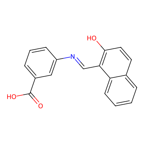 3-(2-Hydroxy-1-naphthylmethyleneamino)benzoic acid structure