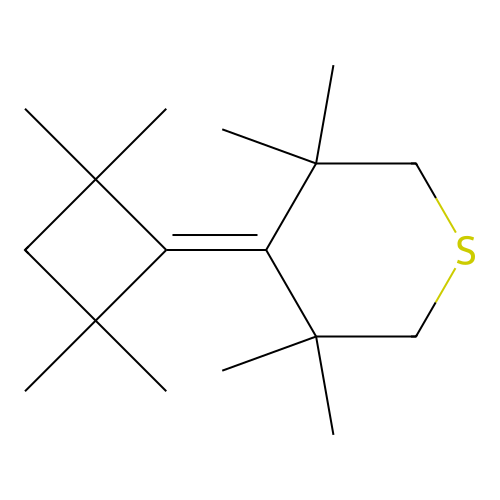 3,3,5,5-Tetramethyl-4-(2,2,4,4-tetramethylcyclobutylidene)thiane structure