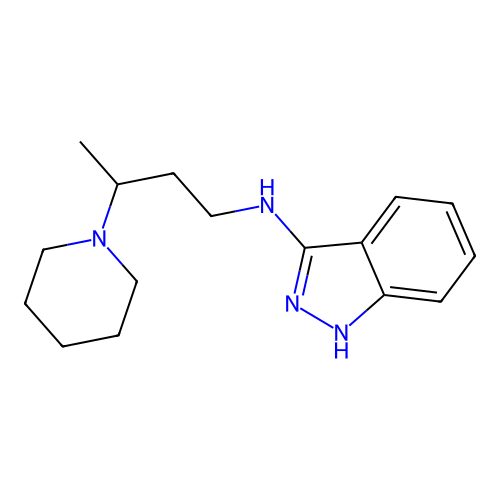 1H-Indazol-3-amine, N-(3-(1-piperidinyl)butyl)- structure