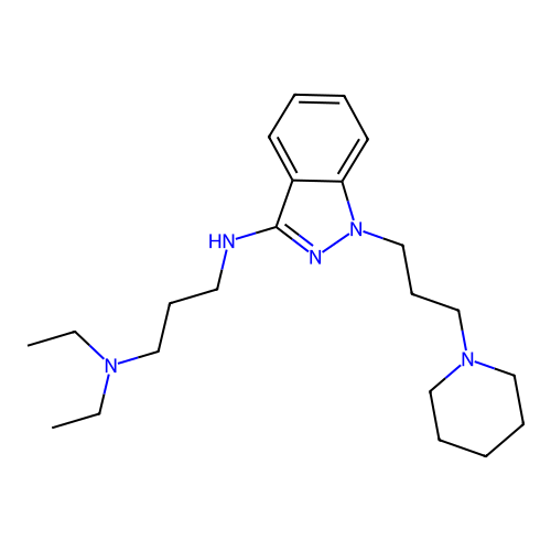 1-(3-Piperidinopropyl)-3-(3-diethylaminopropylamino)indazole structure