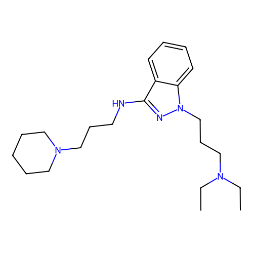 1H-Indazole-1-propanamine, N,N-diethyl-3-((3-(1-piperidinyl)propyl)amino)- structure