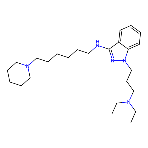1H-Indazole-1-propanamine, N,N-diethyl-3-((6-(1-piperidinyl)hexyl)amino)- structure