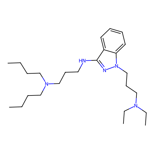 1,3-Propanediamine, N,N-dibutyl-N'-(1-(3-(diethylamino)propyl)-1H-indazol-3-yl)- structure