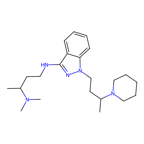 1-(3-Piperidinobutyl)-3-(3-dimethylamino-n-butylamino)indazole structure