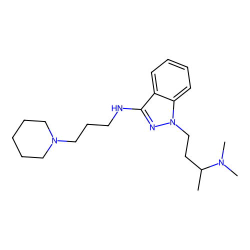 1-(3-Dimethylaminobutyl)-3-(3-piperidinopropylamino)indazole structure