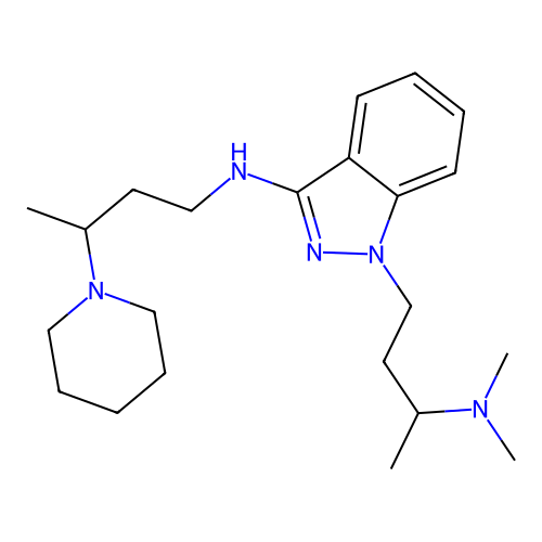 1-(3-Dimethylaminobutyl)-3-(3-piperidinobutylamino)indazole structure