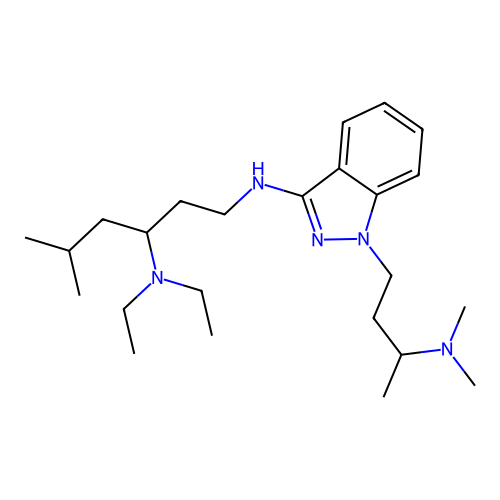 1-(3-Dimethylaminobutyl)-3-(3-diethylamino-5-methylhexylamino)indazole structure