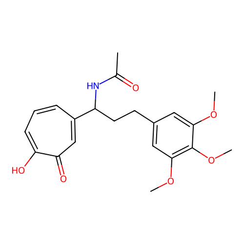 N-[1-(4-hydroxy-3-oxocyclohepta-1,4,6-trien-1-yl)-3-(3,4,5-trimethoxyphenyl)propyl]acetamide structure