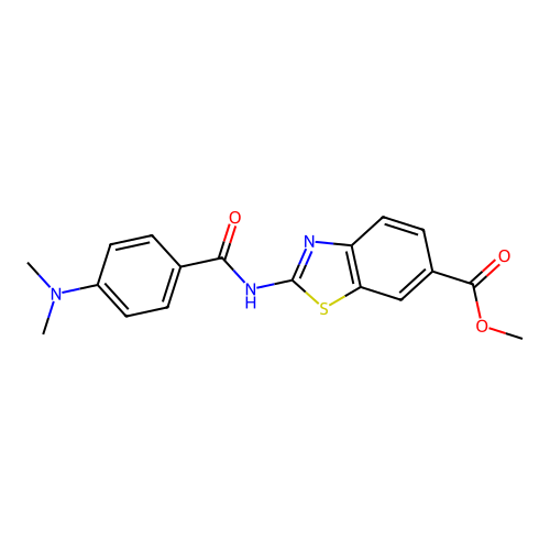 Methyl 2-(4-(dimethylamino)benzamido)benzo[d]thiazole-6-carboxylate structure