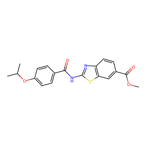 Methyl 2-(4-isopropoxybenzamido)benzo[d]thiazole-6-carboxylate structure