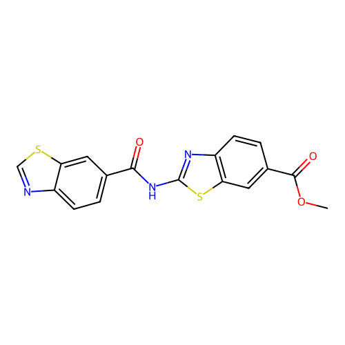 Methyl 2-(benzo[d]thiazole-6-carboxamido)benzo[d]thiazole-6-carboxylate structure