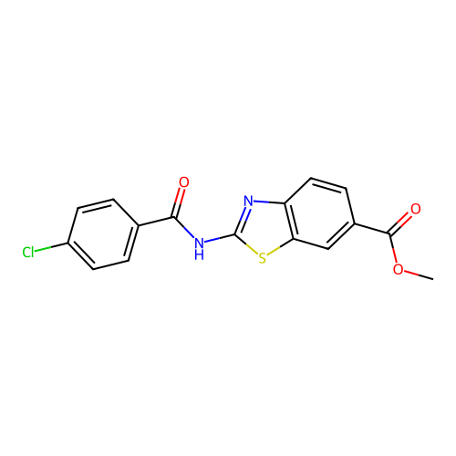 Methyl 2-(4-chlorobenzamido)benzo[d]thiazole-6-carboxylate structure