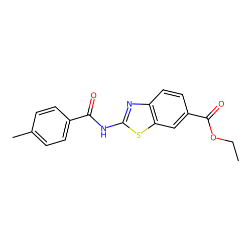 Ethyl 2-(4-methylbenzamido)benzo[d]thiazole-6-carboxylate structure