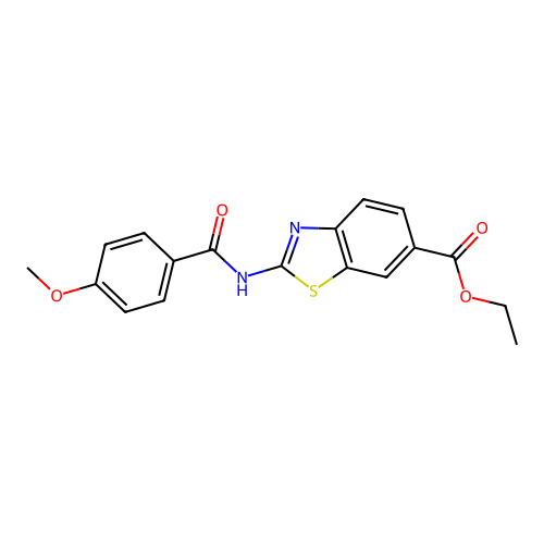 Ethyl 2-(4-methoxybenzamido)benzo[d]thiazole-6-carboxylate structure
