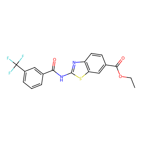 Ethyl 2-(3-(trifluoromethyl)benzamido)benzo[d]thiazole-6-carboxylate structure