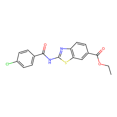 Ethyl 2-(4-chlorobenzamido)benzo[d]thiazole-6-carboxylate structure