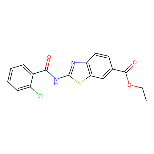 Ethyl 2-(2-chlorobenzamido)benzo[d]thiazole-6-carboxylate structure