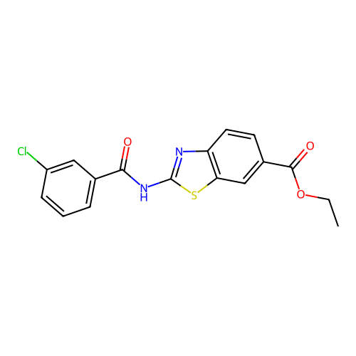 Ethyl 2-(3-chlorobenzamido)benzo[d]thiazole-6-carboxylate structure
