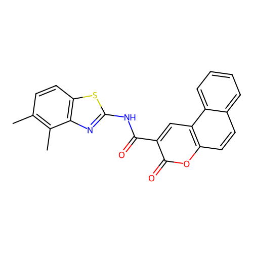 N-(4,5-dimethylbenzo[d]thiazol-2-yl)-3-oxo-3H-benzo[f]chromene-2-carboxamide structure