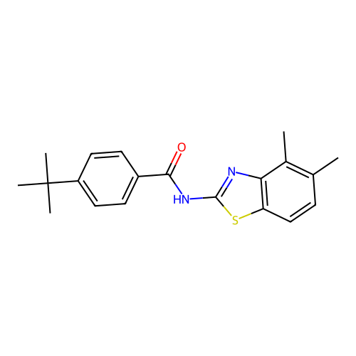 4-tert-butyl-N-(4,5-dimethyl-1,3-benzothiazol-2-yl)benzamide structure