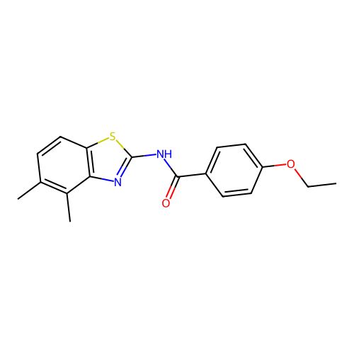 N-(4,5-dimethyl-1,3-benzothiazol-2-yl)-4-ethoxybenzamide structure