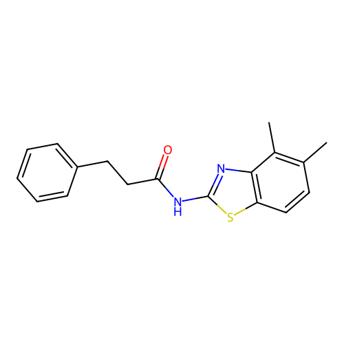 N-(4,5-dimethylbenzo[d]thiazol-2-yl)-3-phenylpropanamide structure