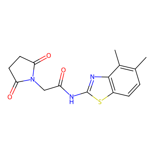 N-(4,5-dimethyl-1,3-benzothiazol-2-yl)-2-(2,5-dioxopyrrolidin-1-yl)acetamide structure