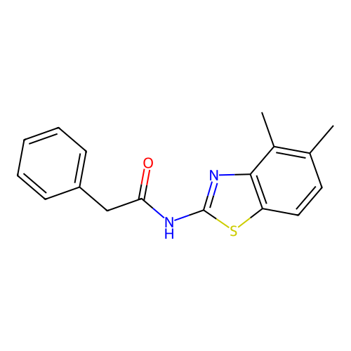N-(4,5-dimethyl-1,3-benzothiazol-2-yl)-2-phenylacetamide structure