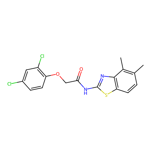 2-(2,4-dichlorophenoxy)-N-(4,5-dimethyl-1,3-benzothiazol-2-yl)acetamide structure
