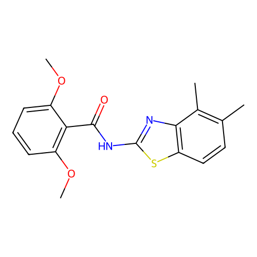 N-(4,5-dimethyl-1,3-benzothiazol-2-yl)-2,6-dimethoxybenzamide structure