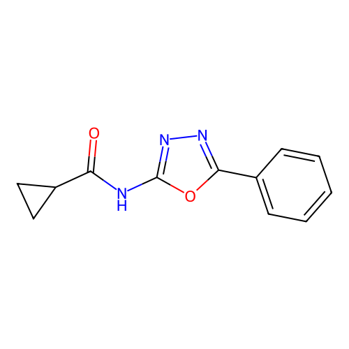 N-(5-phenyl-1,3,4-oxadiazol-2-yl)cyclopropanecarboxamide structure
