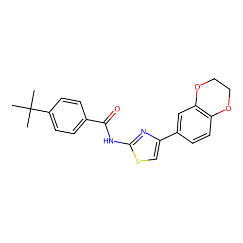 4-tert-butyl-N-[4-(2,3-dihydro-1,4-benzodioxin-6-yl)-1,3-thiazol-2-yl]benzamide structure