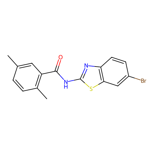 N-(6-bromo-1,3-benzothiazol-2-yl)-2,5-dimethylbenzamide structure